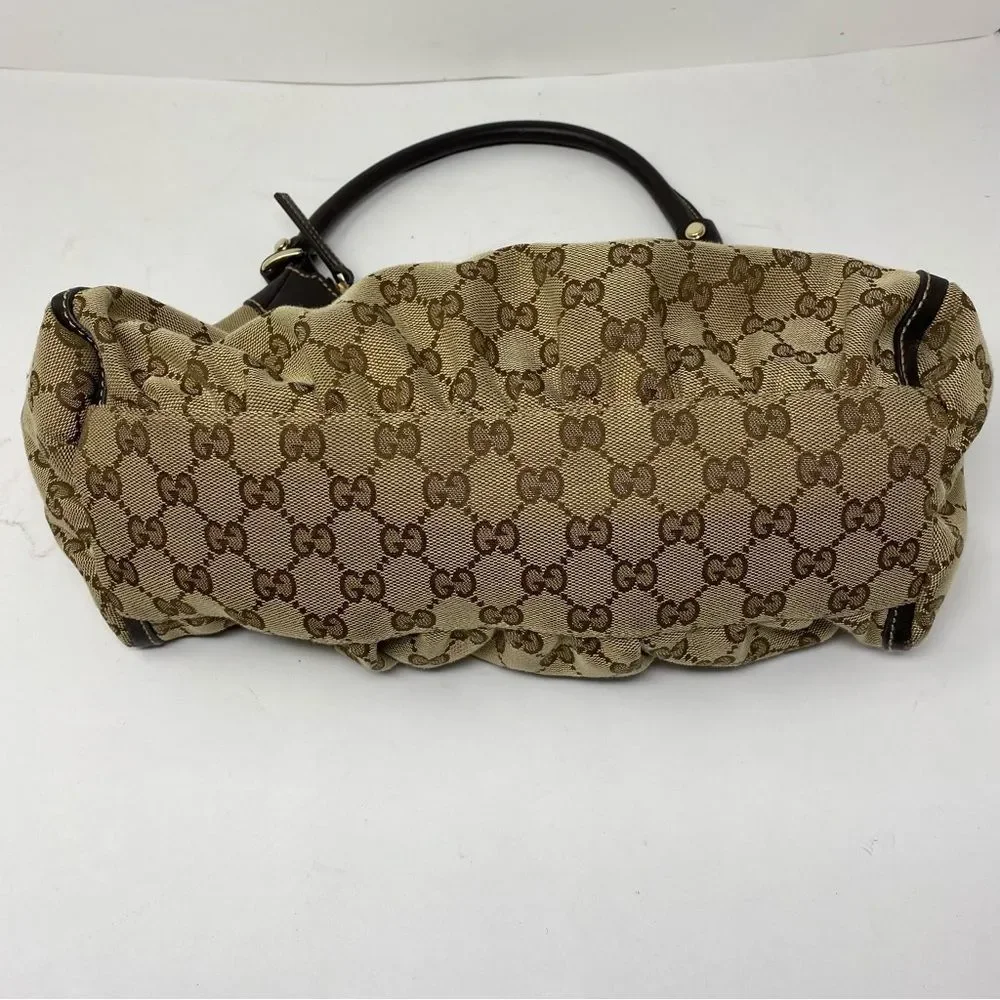 Gucci GG D Ring Canvas Hobo Shoulder Bag Small Vintage - Picture 5 of 7